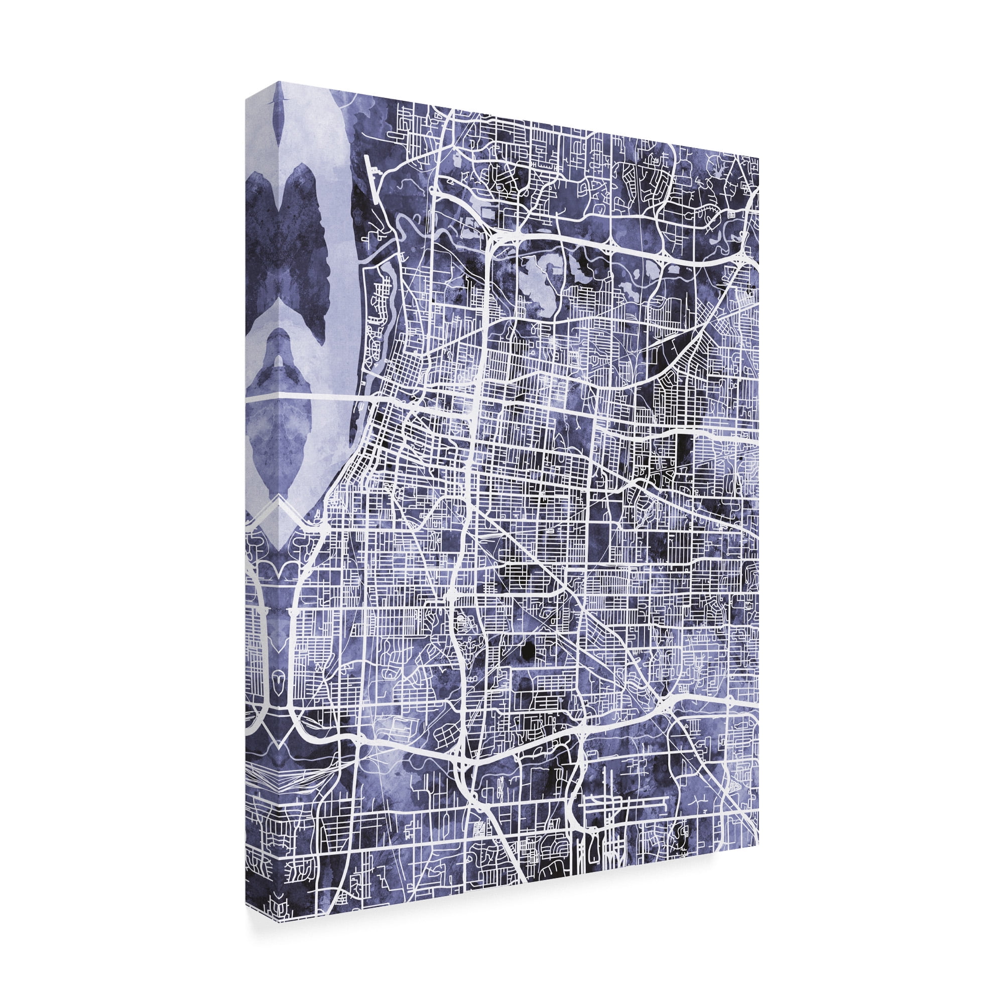 Trademark Fine Art 'Memphis Tennessee City Map Blue' Canvas Art by Michael Tompsett