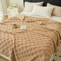 Soft Cotton Bed Blanket,Thermal Throw Blankets for All Season Lightweight Blanket with Weave Pattern Blanket 59x39inch