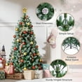 thumbnail image 3 of 4.5FT Decorated Christmas Tree – 1,000 PVC Branches, Metal Base, Flocked Design with Pine Cones for Home & Office Décor, 3 of 6