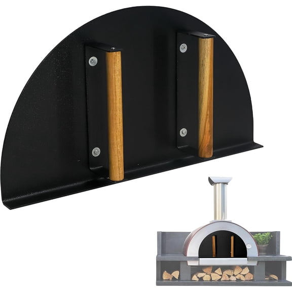 Simond Store Stainless Steel Heavy Duty Oven Door (20"L x 11"H) with Wooden Handle for Indoor & Outdoor Pizza Oven