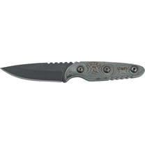 Tops TPUTE02 Black Micarta Utility Carbon Steel Fixed Blade Knife   Sheath