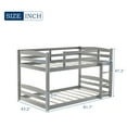 Merax Twin Over Twin Floor Bunk Beds with Ladder and Guardrail, Gray