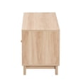 thumbnail image 4 of Baxton Studio Elsbeth Mid-Century Modern Light Brown Finished Wood and Natural Rattan 2-Door TV Stand, 4 of 5