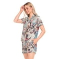 thumbnail image 2 of Women Silk Pajama Sets Causal Outings Fashion Siberian Blossom Duo Pattern Home, 2 of 7