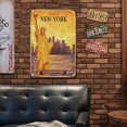 thumbnail image 3 of Placa Metal Vintage Paisaje Urbano Pintura Hierro Rectangular Pared 30x40cm, 3 of 9