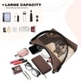 thumbnail image 5 of Kuiaobaty Wolf Print Underarm Sling Bag for Women Large Capacity Leather Hobo Purse Tote Bag with Zipper Closure Casual Sturdy Shoulder Handbag for Travel & Work Brown, 5 of 7