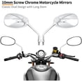 thumbnail image 2 of Universal Chrome Motorcycle Mirrors, 10mm Rear View Side Mirrors Handle Bar End_Special Gift, 2 of 5