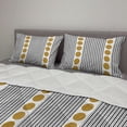 thumbnail image 2 of Geometric Comforter & Sham Bedding Set, Vertical Stripes with Circles Grunge Effect Composition Abstract Graphic, 3 pcs Duvet Set Microfiber Filling Quilt, 5 Sizes, Brown Black White, by Ambesonne, 2 of 4