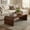 Walnut, variant on Christopher Knight Home 53.7" Waterfall Coffee Table with Burl Veneer, Curved Edges, Natural