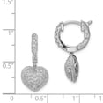 thumbnail image 2 of Auriga Fine Jewelry 925 Sterling Silver 86 Stone CZ Heart Dangle Hinged Hoop Earrings for Women, 2 of 6