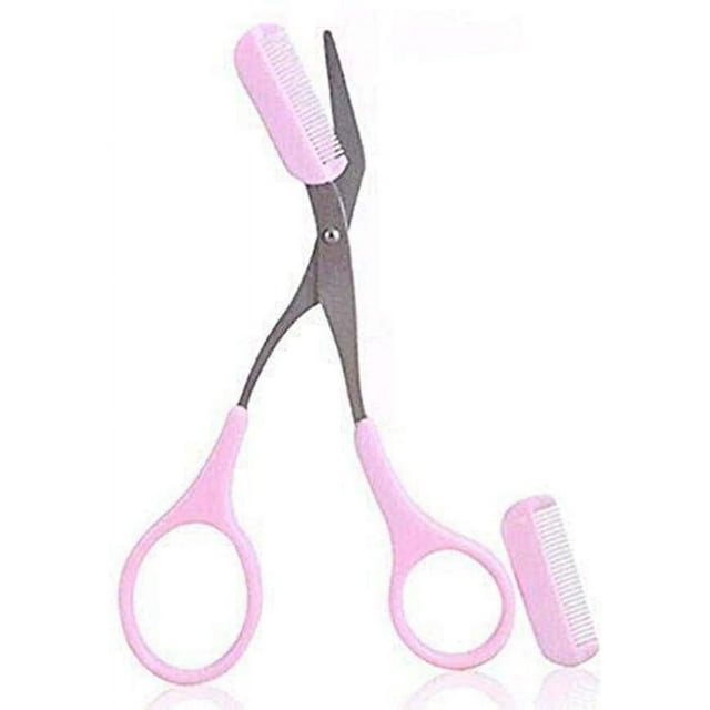 Eyebrow Trimmer scissors With Mini Comb,Ladies Men's Auxiliary eyebrow comb scissors,Perfect eyebrow trimming tool for better control of length,prune of eyebrows Shaping at home Makeup Tools.