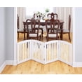 thumbnail image 3 of Wooden Freestanding Foldable Pet Gate for Dogs, 24 inch 3 Panels Step Over Fence, Dog Gate for The House, Doorway, Stairs, Extra Wide, 3 of 8