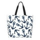 thumbnail image 1 of Disketp Navy Blue Anchor Bolsa Tote Estampada para Mujer, Bolso de Hombro y de Mano para Compras y Viajes, 1 of 8