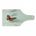 thumbnail image 1 of Spa Cutting Board, Plain Pattern with Butterfly and Rocks Wellness Purity Healing Serenity Bohemian, Decorative Tempered Glass Cutting and Serving Board, Wine Bottle Shape, White Orange, by Ambesonne, 1 of 1