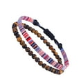 thumbnail image 1 of Ruiboury 2 Pieces Braided Bohemian Bracelet Anklets Woven Set Leg Chain Fabric Style Tassel Adjustable String for Friendship type 6, 1 of 6