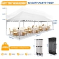 thumbnail image 3 of HOTEEL 10x30 Pop up Canopy Tents with 8 Removeble Sidewalls,Outdoor Gazebo with Wheeled Bag & Sandbags,for Patio,Wedding,Backyard,Camping,Parties,Event,White, 3 of 11