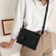 thumbnail image 5 of Bolso de mensajero de una sola pieza de cuero artificial para mujer, bolso de mano de color sólido, 5 of 6