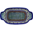 thumbnail image 2 of Blue Rose Polish Pottery Mosaic Flower Rectangular Serving Dish, 2 of 6