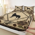 thumbnail image 3 of Homewish Jungle Wildlife Wolf Full Size Sheets, Rustic Farmhouse Bed Sheets, Vintage Bohemian Theme Sheet Sets, Microfiber Bedroom Decor, 4pcs, 3 of 7