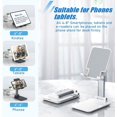 thumbnail image 2 of Soporte para teléfono celular, soporte para teléfono celular ajustable en altura con cojín de silicona para escritorio Soporte para teléfono celular totalmente plegable compatible con todos los teléf, 2 of 5