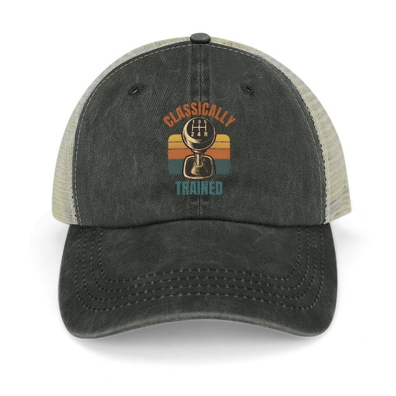 Classically Trained Black Baseball Cap for Men Women, Adjustable Snapback Hats Trucker Hat