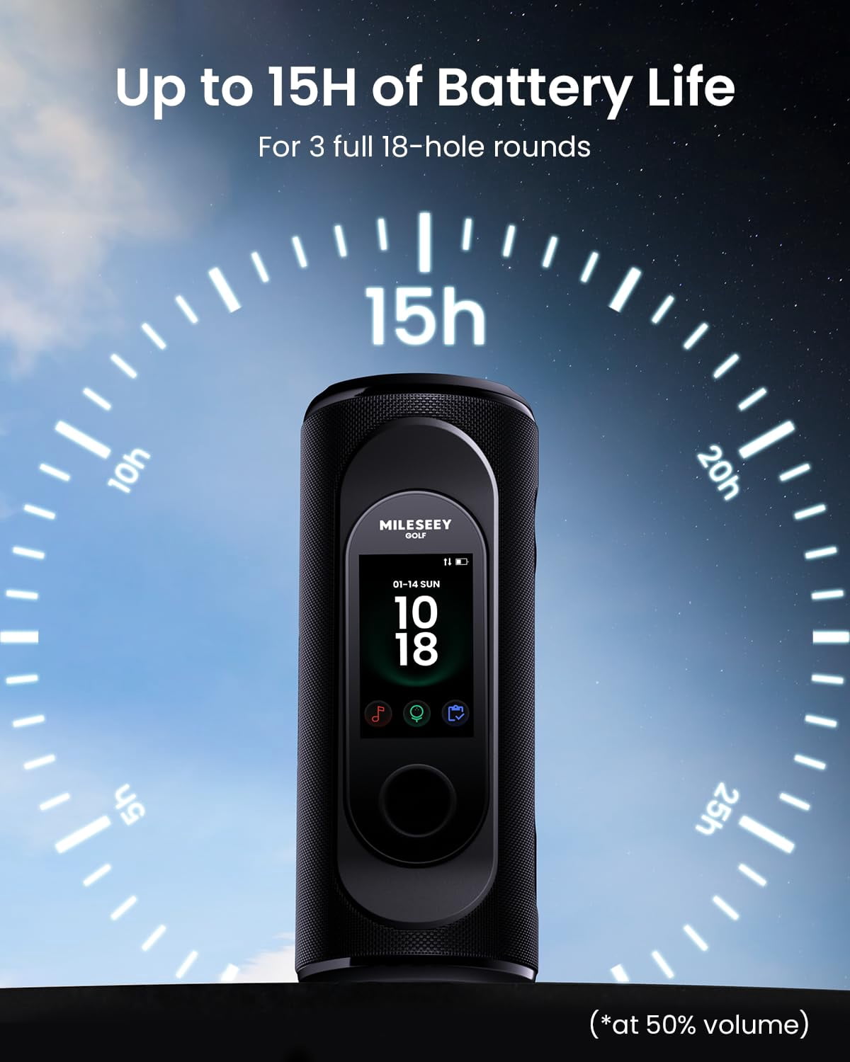 MILESEEY GeneSonic Pro Detachable Golf GPS Speaker