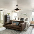 thumbnail image 3 of Ceiling Fan Lights 36 inch Vintage Ceiling Fan with Remote Control Chandelier Ceiling Fan with Retractable 3 Blades, Oil Rubbed Bronze, 3 of 14