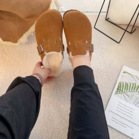 

Women s Slippers Platform Fur Fleece Lined Sneakers House slippers Anti-Slip For Outdoor Men Women Warm Wool Slippers