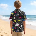 thumbnail image 4 of QINGFSAP Kids Girls Boys Hawaiian Printed Lapel Short Sleeve Shirt Casual Breathable Summer Tops for 3鈥?5T, 4 of 8