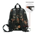 thumbnail image 5 of FORMRS School Backpack with Front Zippered Pocket 12" Student Travel Daypack, Black Flowers, 5 of 6