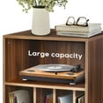 thumbnail image 3 of Hommpa 20.5" Large Record Player Stand Turntable Stand Holds Up to 100 Albums Record Cabinet Organizer with Vinyl Record Storage and Metal Legs for Living Room Bedroom Office, 3 of 7