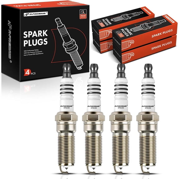 A-Premium Iridium Platinum Spark Plugs Compatible with Ford Explorer 2014-2019, Escape 2013-2019, Fusion, Focus 2013-2018, Mustang, Taurus, Special Service Police Sedan & Lincoln MKZ, MKC, Pack of 4