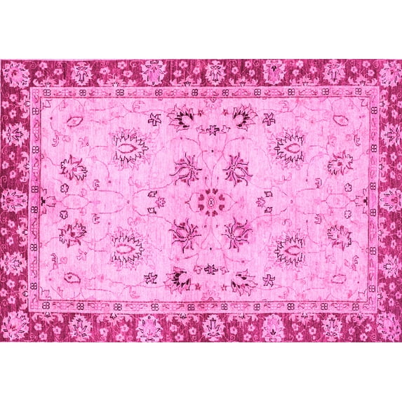 Ahgly Company Indoor Rectangle Oriental Pink Traditional Area Rugs, 5' x 7'