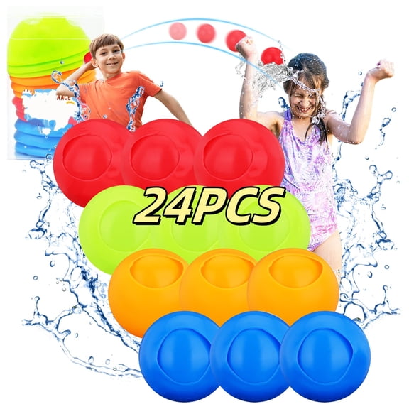reusable water balloons 24 pack,reusable water balloons for kids,water balloons reusable,reusable silicone water balloons,pool toys for kids,water toys for toddlers