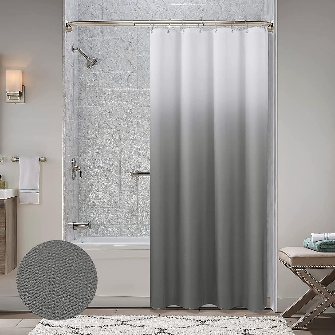 Grey Shower Curtains for Bathroom, Ombre Textured Fabric Shower Curtain