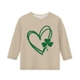 thumbnail image 5 of Riecok St. Patrick's Day T-Shirt Boy and Girls Short Sleeve Printed Top Scoop Neck Oversized Casual All-match Fashion Lightweight Toddler Kids Boy Summer Tops Khaki 9 T, 5 of 5