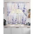 thumbnail image 2 of Lavender Kitchen Curtains Sets 36 Inch Length with Valance, Pastoral Pastel Purple Pink Wildflower Swag Valances and Tiers Curtain Set Drapes Swag Curtains for Living Room, Bathroom, Bedroom, Cafe, 2 of 6