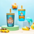 thumbnail image 3 of Zak Designs 12oz and 15oz 2-Pack Straw Tumbler Stainless Steel and Plastic with Additional Straw Leakproof and Perfect for Kids, Blippi, 3 of 9
