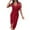 Red, variant on Bigersell Birthday Dress for Women Solid Color V Neck Off the Shoulder Short Sleeve Slit Dress Short Dresses Women's Plus Faux-Wrap Dresses, Style 23680, Navy S