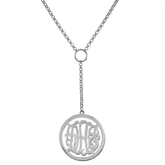 Personalized Drop Monogram Pendant in Sterling Silver or 14K Gold-Plated Sterling Silver