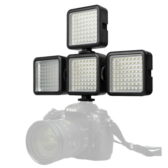 64 LED Continuous Lighting Panel w/ Hot Shoe Mount, Brightness Adjustable Light for DSLR Mirrorless Point & Shoot Compact Camera, Suitable for Macro Photography, Weddings, Product Shoot