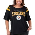thumbnail image 3 of Women's G-III 4Her by Carl Banks Black Pittsburgh Steelers Plus Size Linebacker T-Shirt, 3 of 4