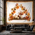 thumbnail image 6 of Maple Leaf Arch with Lights and Pinecones on a Weathered Shelf, Cozy Rustic Autumn Decor for Nature Lovers, Harvest Wall Art, Thanksgiving Gift, Tapestry Wall Hanging for Living Room and Bedroom, 6 of 7