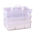 thumbnail image 4 of RBCKVXZ 3-Tier Clear Storage Bins, Stackable Carry Storage Box Container, Plastic Lidded Organizer Case With Handle for Beads, Arts & Crafts, Sewing, Office Supplies, 4 of 6