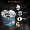 thumbnail image 5 of Vintage Cigarettes Ashtray with Lid for Indoor or Outdoor Cigar Ashtrays for Men, Large Ash Tray with Spinning Tray for Smokers (Nature), 5 of 7