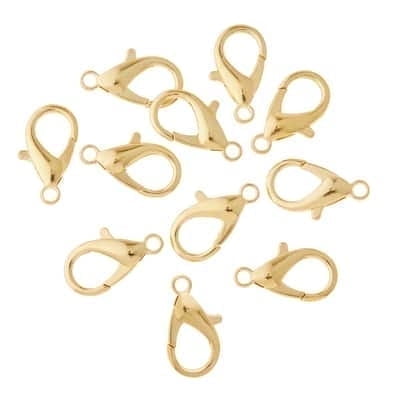 12 Pack: Gold Large Lobster Clasps by Bead Landing