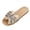Grey, variant on Women's Lace Bow Linen Slide Sandals Breathable Open Toe Flat Slippers Lightweight Casual Summer Walking Slides Gray Size 9.5