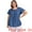 Dark Blue, variant on Women's Plus Crew Neck Ruffle Short Sleeve Casual Blouse 4X Dark Blue