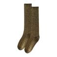thumbnail image 4 of Women's Novelty Glitter Ankle Socks Ladies Retro Sox Piles Knee-high socks (Gold One Size), 4 of 4