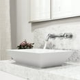 thumbnail image 4 of VIGO Matte Stone Vinca Composite Rectangular Vessel Bathroom Sink in White with Wall-Mount Faucet and Pop-Up Drain in Chrome, 4 of 10
